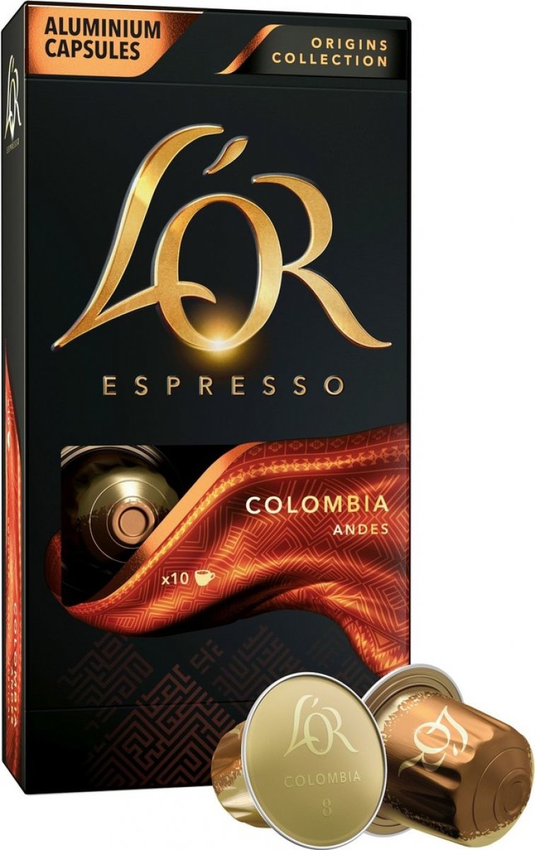 L ́OR Espresso Colombia - 10 hliníkových kapsúl kompatibilných s kávovarmi Nespresso *