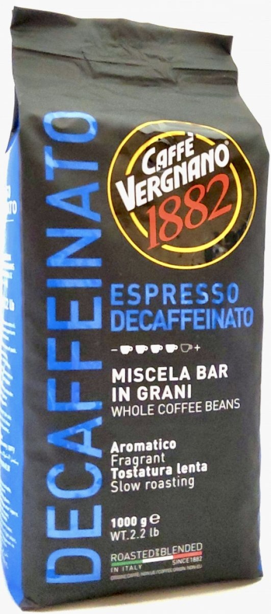 Vergnano Decaf zrnková káva bez kofeínu 1 kg