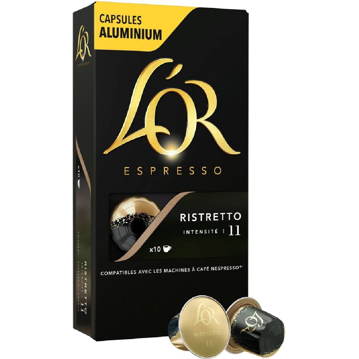 L ́OR Espresso Ristretto Intenzita 11 - 10 hliníkových kapsúl kompatibilných s kávovarmi Nespresso *