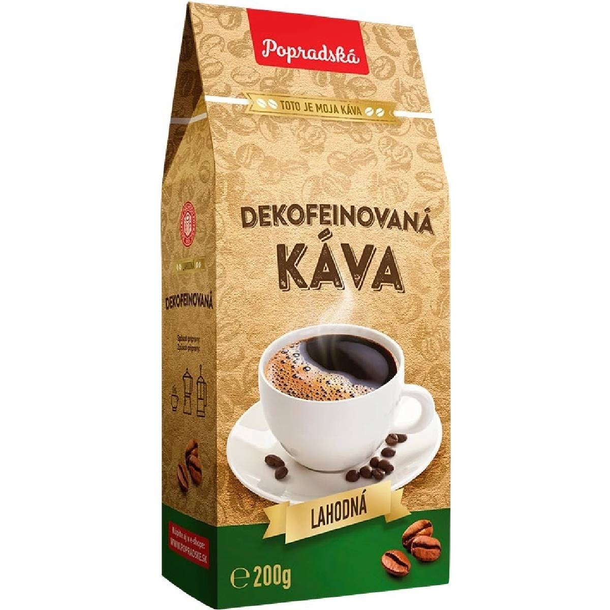 Popradská Mletá káva Dekofeínovaná 200 g
