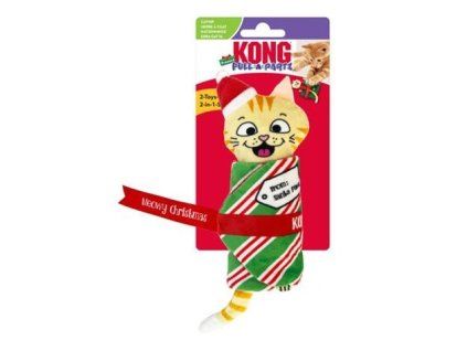 Hračka Kong Cat Holiday Pull-A-Partz Present s catnipoom, polyester