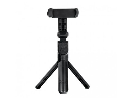 SSTR-12 selfie tyč s bluetooth + statívom - čierna