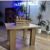 Konferenční stolek Dřevák (Hrana desky Přírodní, Odstín desky Tmavý - transparentní, Velikost 130 x 70)