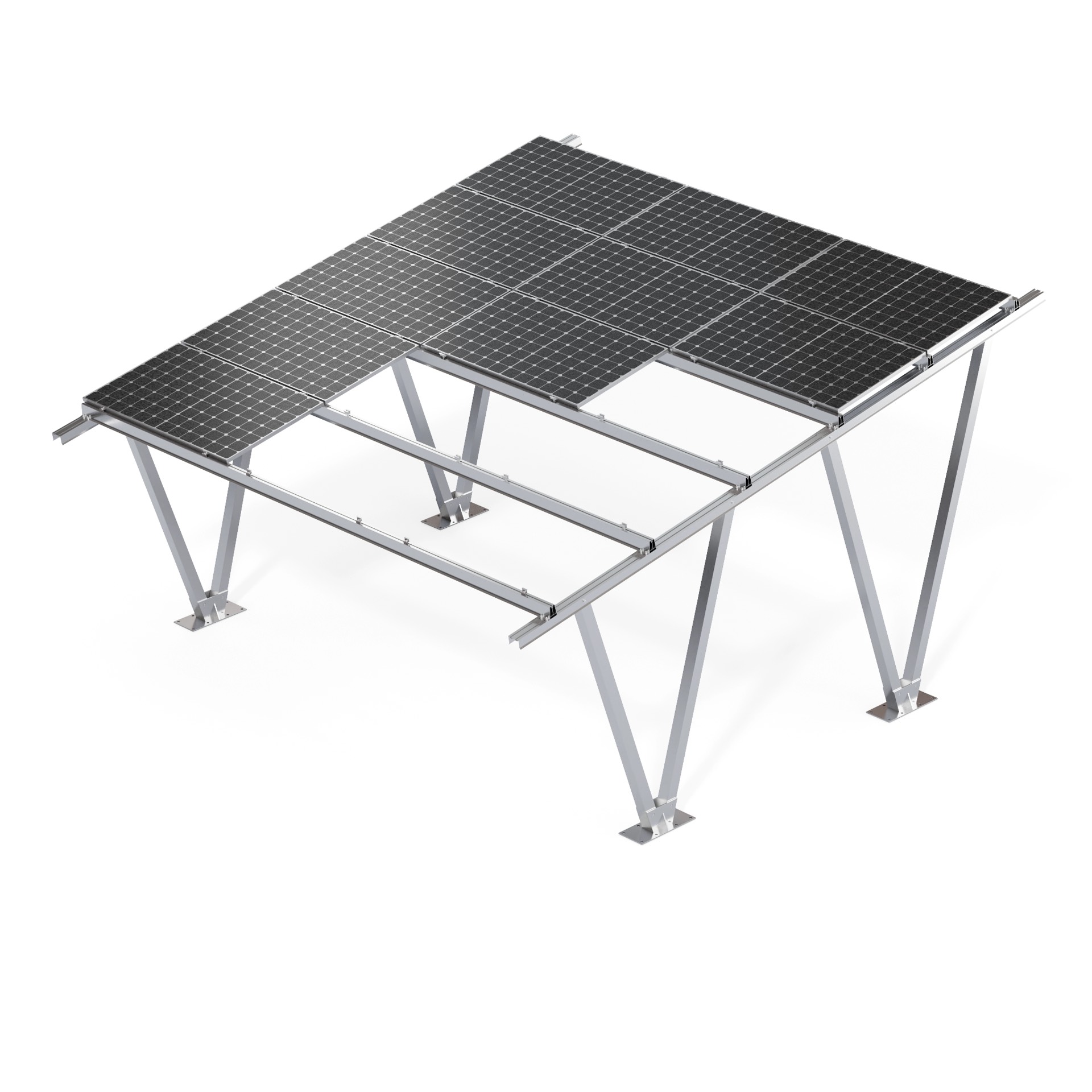 Solární přístřešek - carport pro 2 vozidla