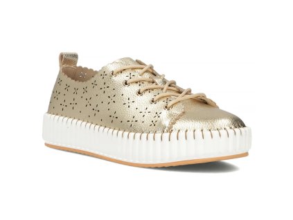 pol pl Skorzane polbuty na platformie Filippo DP6761 25 GO zlote 31807 1