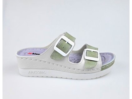 Dámske šľapky Dr.Klompa-992 Green/Grey