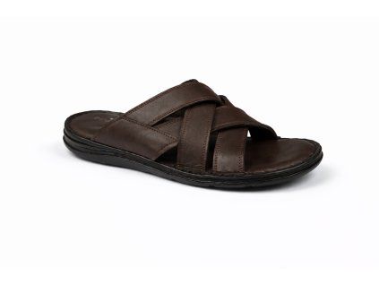 Kožená sandála v tmavohnedej farbe