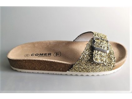 Dámske šľapky Comer - gold-2