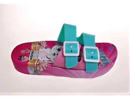 Detské šľapky Gezer - green kitty