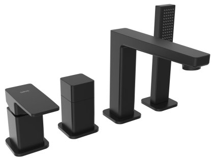 Sapho TURSI štvorprvková batéria na okraj vane, čierná matná TI052B