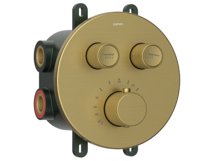 Sapho SMART SELECT podomietková termostatická sprchová batéria, box, 2 výstupy, zlato mat RP032GB