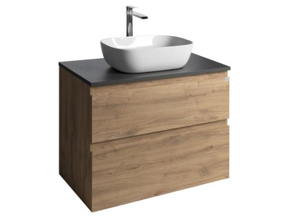 Aqualine ALTAIR skrinka s doskou 78,5 cm, dub emporio/antracit bridlica AI380-02