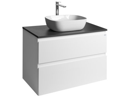 Aqualine ALTAIR skrinka s doskou 87,5 cm, biela/antracit bridlica AI290-03