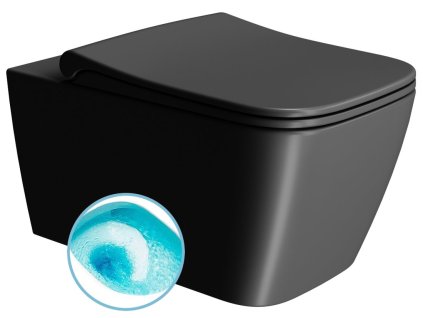 GSI NUBES závesná WC misa, Swirlflush, 35x55cm, čierna dual-mat 961526
