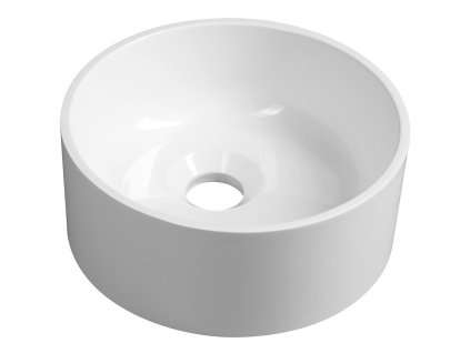 Sapho SANNA guľaté umývátko na dosku pr.25cm, liaty mramor, biela SA250