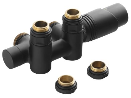 Bruckner WICHER COMBI pripojovacia sada termostatická pre stredové pripojenie 50mm, čierná mat 600.331.6