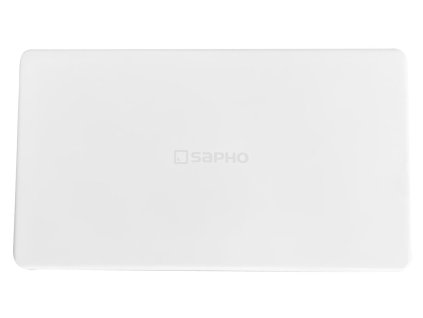 Kryt odpadu 144x82mm, logo SAPHO, liaty mramor, biely ND-55032-1