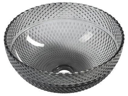 Sapho MARAC gravírované sklenené umývadlo na dosku priemer 39,5cm, čierna TY310