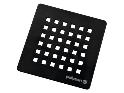 Polysan FLEXIA štvorcová krytka sifónu, čierna 73247