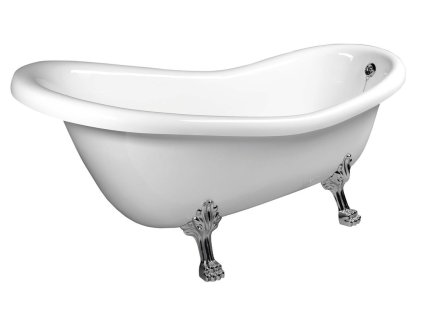 Polysan RETRO voľne stojaca vaňa 147x69,5x67,5cm, nohy chróm, biela 85316