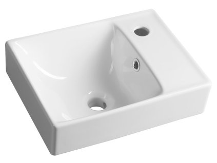 CERASTYLE NUALI keramické umývadlo 40x30cm, batéria vpravo, biela TU0128