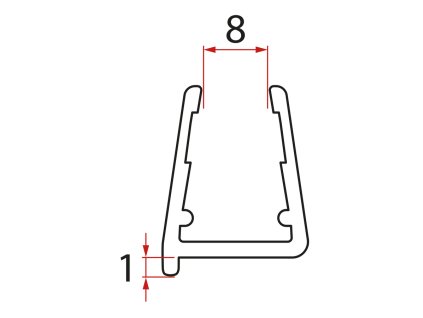 Polysan Spodné tesnenie pod pevné sklo 8mm, 1000mm NDRL03