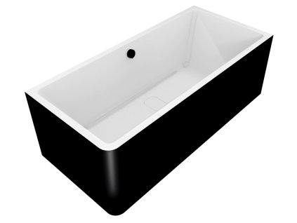 Polysan MARLENE CURVE R MONOLITH Obdĺžniková vaňa 185x85x63cm, biela/čierna 71607MCRB