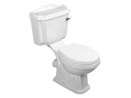 Aqualine ANTIK WC retro kombi zadný odpad + sedadlo, biela AK107-01