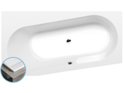 Polysan ASTRA WL SLIM asymetrická vaňa 165x90x48cm, biela 30611S