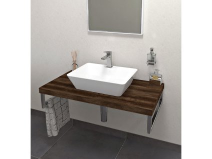 Sapho AVICE doska pod umývadlo 60x50cm, hrúbka 5cm, dub tmavý AV0611