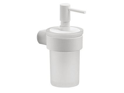 Gedy PIRENEI závesný dávkovač mydla 110 ml, mliečne sklo, biely mat PI8102