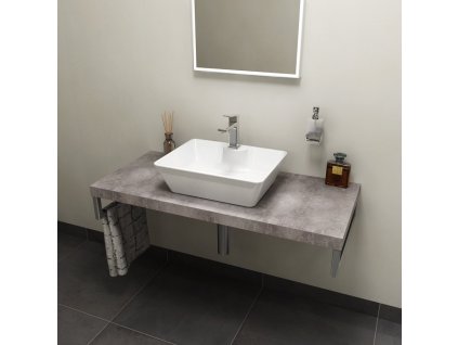 Sapho AVICE doska pod umývadlo 90x50cm, hrúbka 5cm, Cement AV097