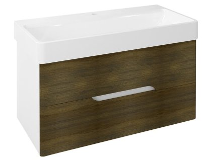 Sapho MEDIENA umývadlová skrinka 96x51x48,5cm, biela matná/dub graphite MD101