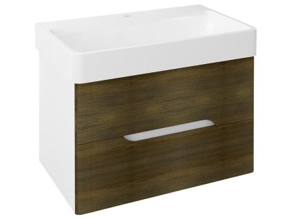 Sapho MEDIENA umývadlová skrinka 76x51x48,5cm, biela matná/dub graphite MD081