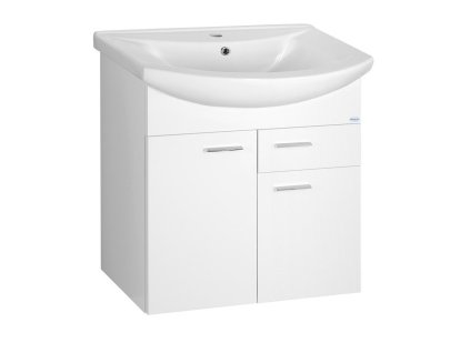 Aqualine ZOJA umývadlová skrinka 61,5x74x32cm, 2x dvierka, 1x zásuvka, biela 51065A