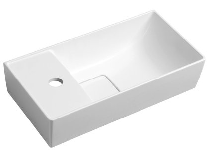 Sapho MAXX umývadlo 47x24cm, ľavá, liaty mramor, biela MX475