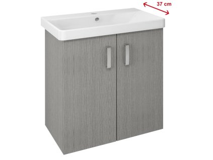 Sapho THEIA umývadlová skrinka 66,3x70x35cm, 2x dvierka, dub strieborný TH072-1111