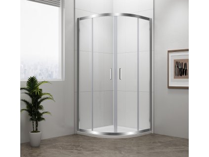 Polysan EASY štvrťkruhová sprchová zástena 800x800mm, L/R, číre sklo EL2515