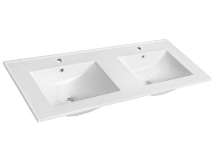 Sapho SLIM keramické dvojumývadlo 120x46,5cm, biela 1601-120