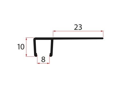 Gelco Set zvislých tesnení pre 8/8mm sklo, 2000mm, čierna NDGDB01