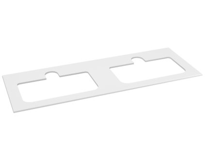 Sapho BRAHEA doska Rockstone s 2 otvormi 141x51,5cm (70+70cm), biela matná BL141-0101