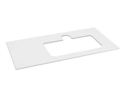 Sapho BRAHEA doska Rockstone s otvorom 101x51,5cm (20+80cm), pravá, biela matná BL101-0101-R-80