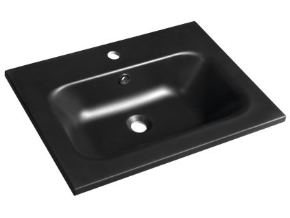 Sapho SIDRA umývadlo 61x46cm, liaty mramor, čierna mat SD061B