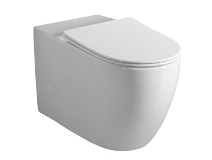 Sapho INFINITY RIMLESS misa pre kombi WC, spodný/zadný odpad, biela PC105-111