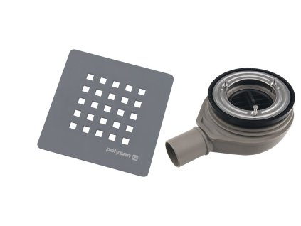 Polysan TRENECA vaničkový sifón, priemer 90mm, DN40, krytka šedá mat 84999.31