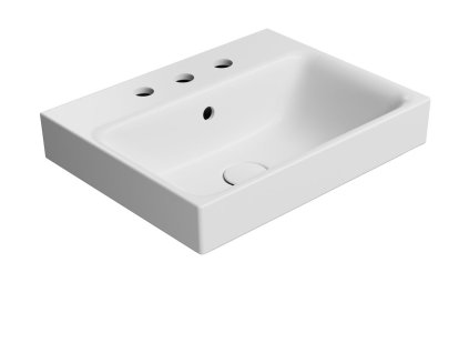 GSI NUBES keramické umývadlo 50x40cm, 3 otvory, biela mat 9682309