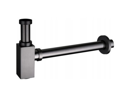 Hopa Umývadlový kovový sifón bez click/clack zátky, univerzálny, hranatý, grafitová BAMAX267694