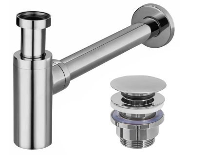 Hopa Umývadlový kovový sifón s click/clack zátkou, univerzálny, chróm BAHA5693