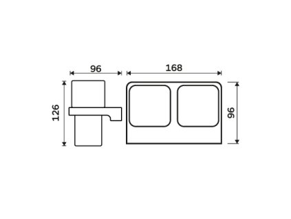 Nimco Držiak na zubné kefky s pohárikmi MAC 29058D-H-90
