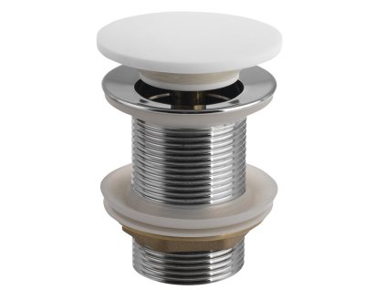 Sapho THIN umývadlová výpusť 5/4", click-clack, Rockstone zátka, biały mat WN721